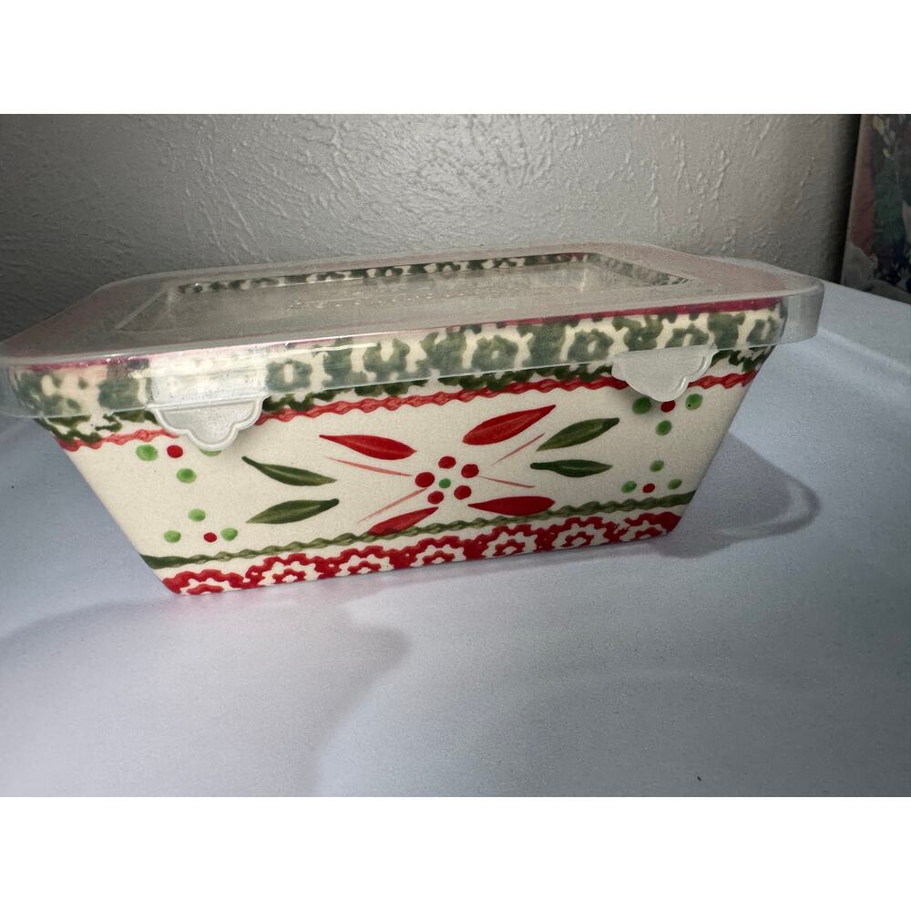 Temptations Old World Festive 12 oz Mini Loaf Dish w/ Lid - Picture 5 of 9